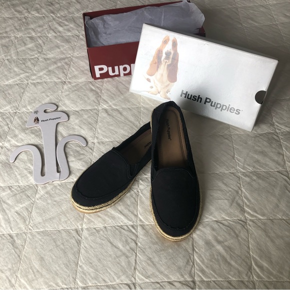 Hush Puppies black canvas espadrille loafers - Picture 7 of 8